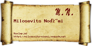 Milosevits Noémi névjegykártya
